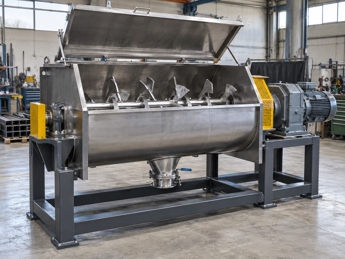 Miscelatore industriale in acciaio realizzato su progetto