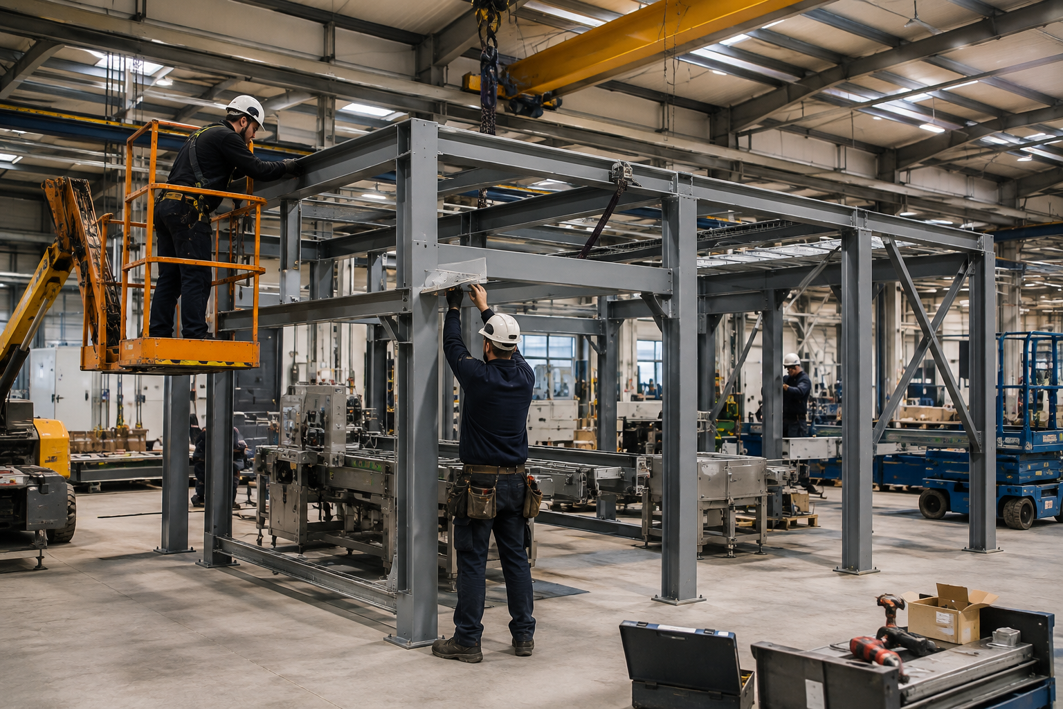 Montaggio industriale di strutture metalliche
