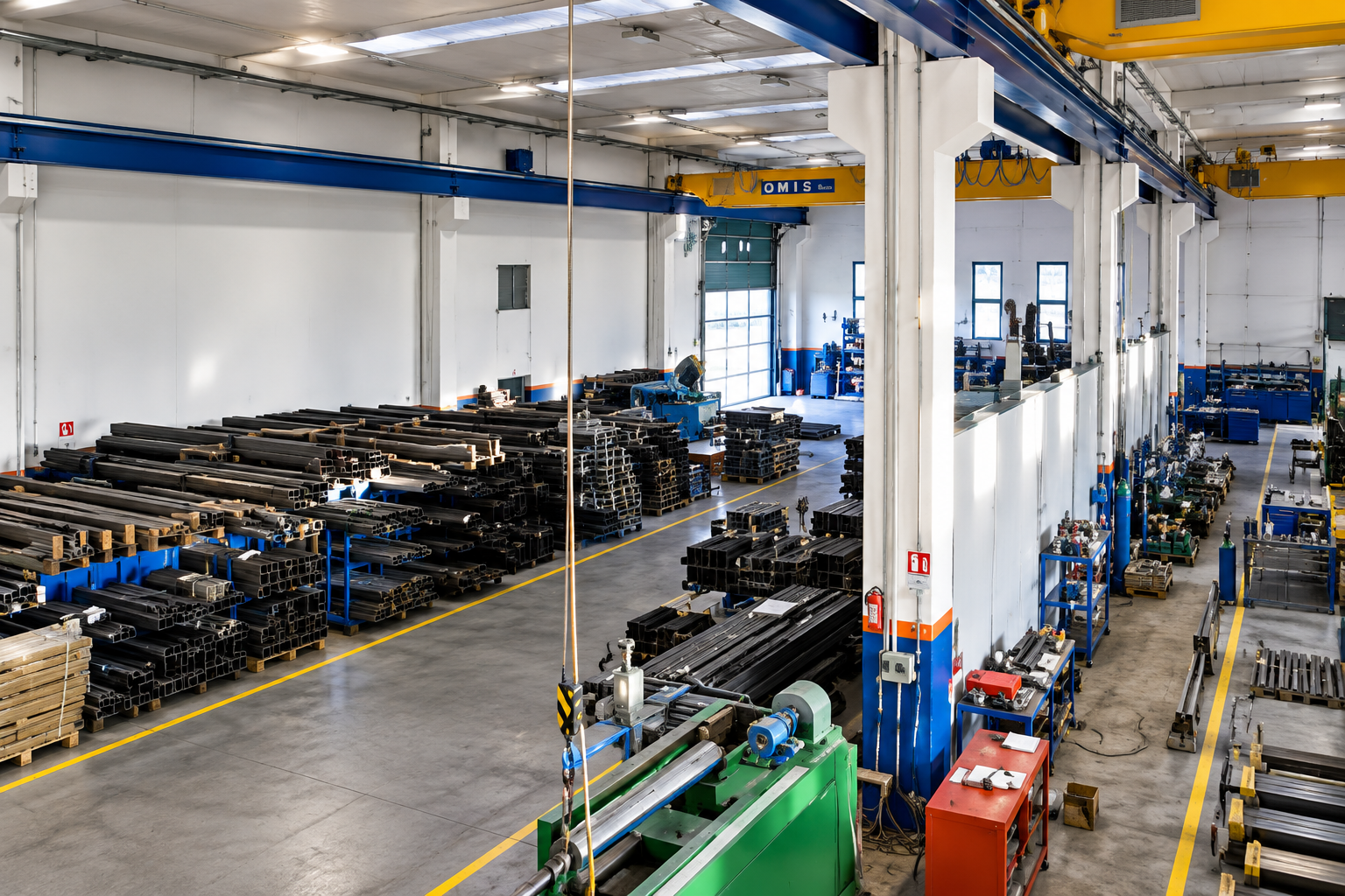 Officina SCSAS con profili e strutture in acciaio